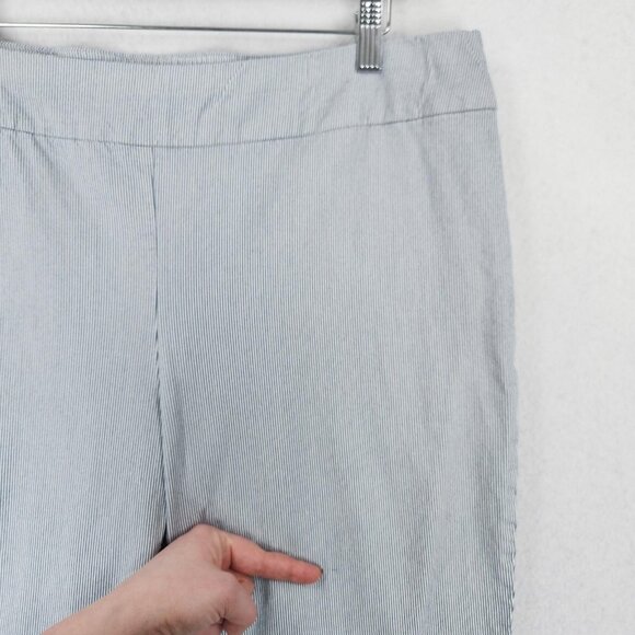 Chicos Pants Womens 3 Blue XL Pinstripe Stretch Crop Capri Pull On So Slimming - Picture 4 of 14